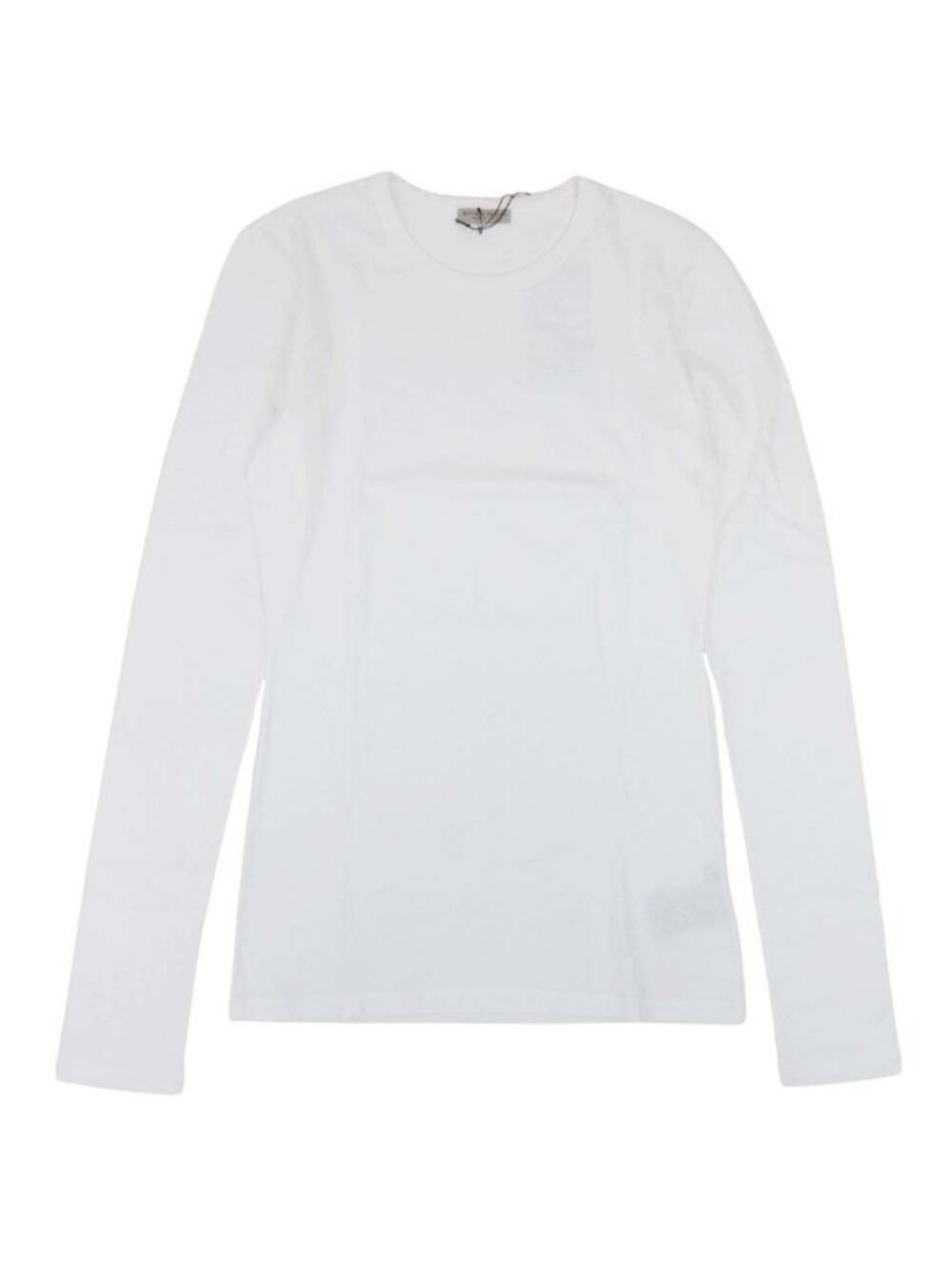 Bottega Veneta Long Sleeve T-Shirt Logo Embroidery Crew Neck Top White 42
